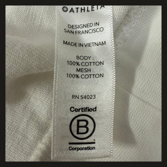 Athleta Rebalance Sweatshirt White Mesh Panel Long Sleeve Cotton Top Small NWOT - Picture 8 of 14